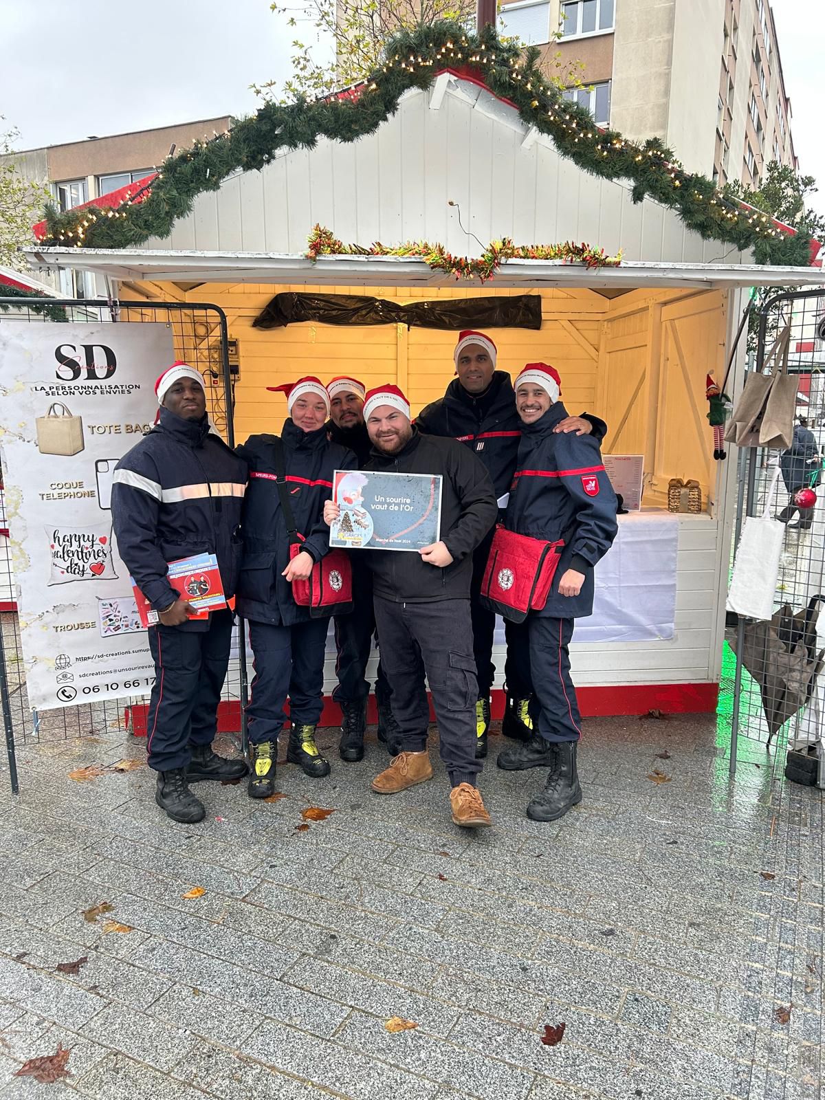 Avec les pompiers au marché de Noël